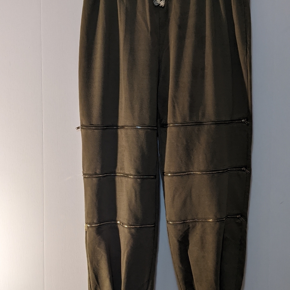 Women's Glam Sweat Pants Olive Green Size 2XL